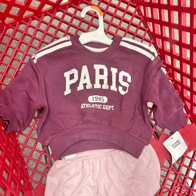 user image by @momlifeandstylefinds, Grayson Mini Toddler Girls' Paris French Terry Crew Sweatshirt - Red