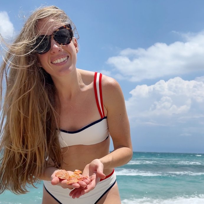 user image by @sunshinestylekatie, Women's Ribbed Contrast Binding Bralette Underwire Bikini Top - Shade & Shore™ Cream