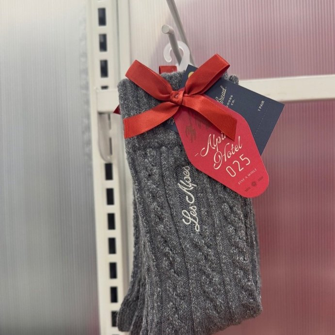 user image by @joyinstyleblog, Women&#39;s Super Soft Embroidered &#39;Les Alpes&#39; Cozy Crew Socks - Universal Thread&#8482; Gray/Ivory 4-10