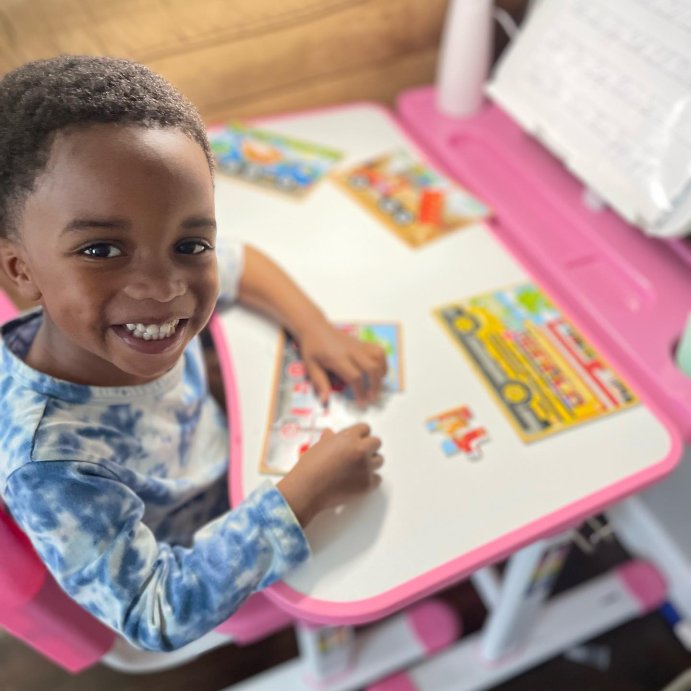 user image by @growingrace5, Melissa &#38; Doug Vehicles 4-in-1 Wooden Jigsaw Puzzles in a Storage Box - 48pc