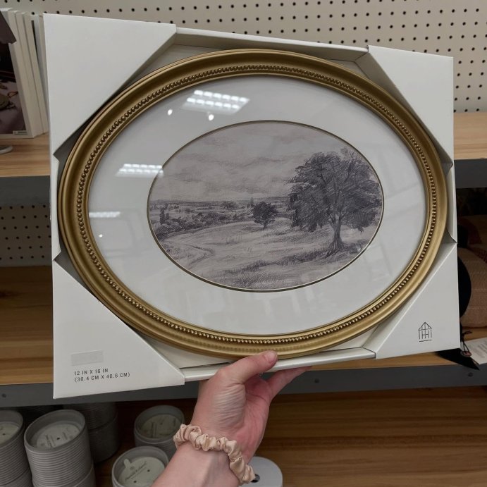 user image by @brittanylabunski, 12&#34;x16&#34; Horizontal Oval Landscape Sketch Framed Wall Art - Hearth &#38; Hand&#8482; with Magnolia