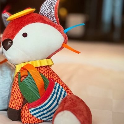 Elephant Multi-Sensory Plush Toy with Teether