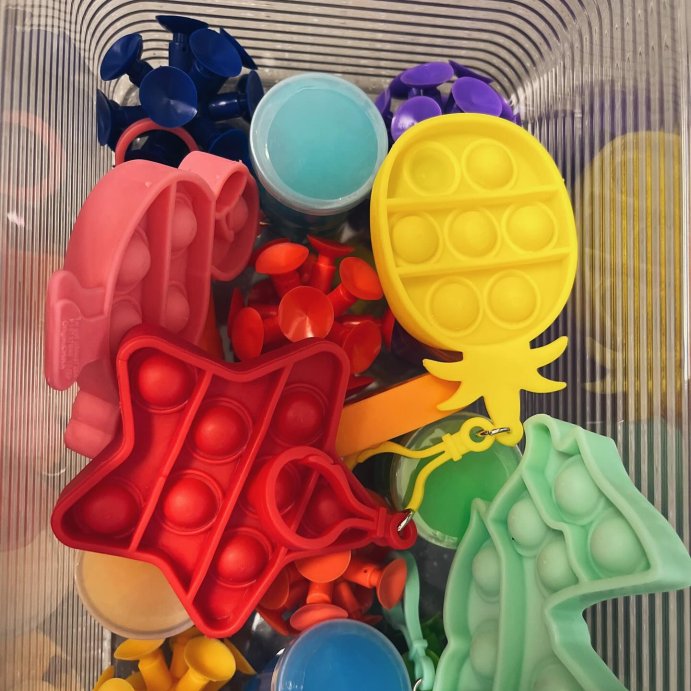 user image by @graceespeechie_, 6ct Bubble Pop Keychain Favors - Spritz&#8482;: Multicolored Party Favor Toys for Kids, All Occasions, Ages 4+