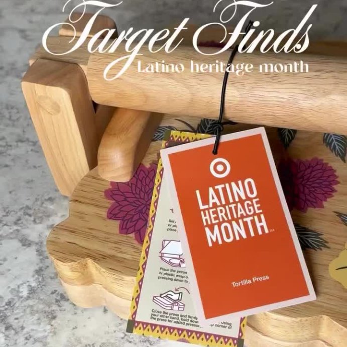 user image by @liznoza, Latino Heritage Month 8.58&#34; Wooden Tortilla Press Brown