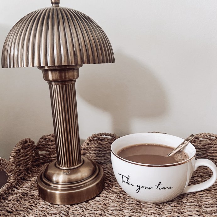 user image by @jackie.m.04, 11.5" Fluted Metal Rechargeable Library Table Lamp (Includes LED Light Bulb) - Hearth & Hand™ with Magnolia
