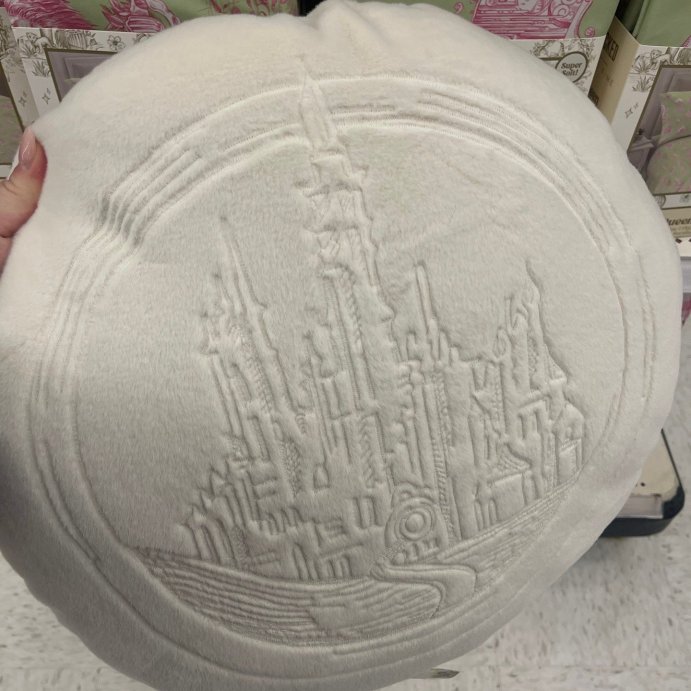 user image by @connecticutpostmall, Wicked: For Good x Katie Kime Emerald City Faux Fur Round Throw Pillow Cream