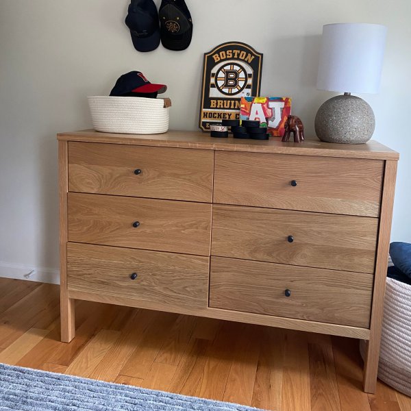 Emerson Dressers Modern Dressers Modern Bedroom Furniture Room Board The dark espresso woodgrain finish on the laminated particleboard contrasts the silver drawer pulls.