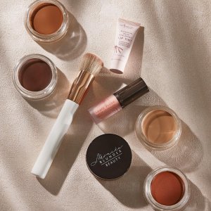 @spacenk&rsquo;s instagram photo of Monika Blunder Beauty Botanical Balm Hyaluronic Lip Tint,Monika Blunder Beauty Liquid Flush Cheek Tint,Monika Blunder Beauty Cover Foundation/Concealer,Monika Blunder Beauty Call Your Buff Angled Brush