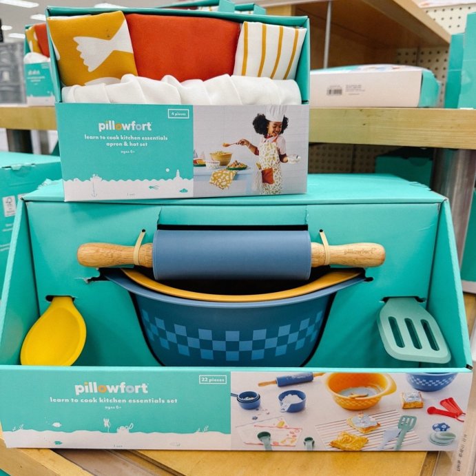 user image by @raisingbabyt22, Kids&#39; 22pc Cooking Basic Dinnerware Set - Pillowfort&#8482;