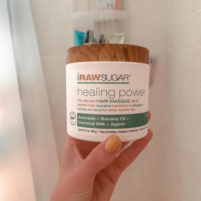 user image by @itzahappyhealthyhannah, Raw Sugar Healing Power Hair Masque - Avocado Oil + Banana + Coconut Milk + Agave - 12oz