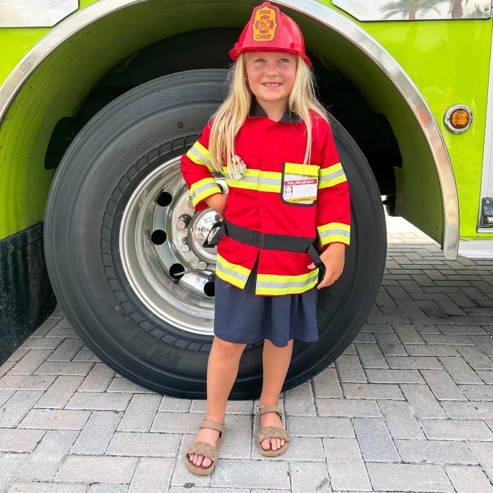 user image by @blissfully_the_bensons, Melissa &#38; Doug Fire Chief Role Play Costume Dress-Up Set (6pc)