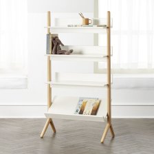Shop Danish White and Natural Tall Bookcase and more