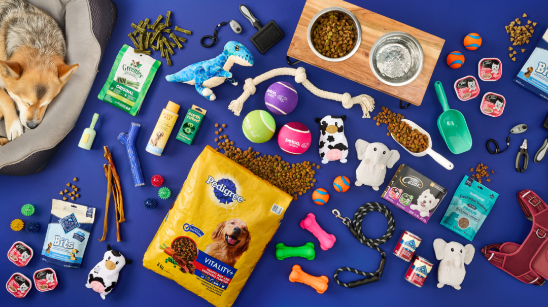 Shop Petco Elevated Wood Double Diner with Stainless Steel Bowls, 4.6-cup, Pedigree Vitality+ Beef and Vegetable Flavour Adult Dry Dog Food, 14-kg, Petco Plastic Pet Food Scoop, 2-Cup, Assorted Colours, Petco Biege Triple Knot Rope Tug Dog Toy, Large, The Petco Reflective Black Braided Rope Leash, 6-ft, Cesar Roast Turkey & Prime Rib Flavour Adult Wet Dog Food, 100-g, 12-Pk, Petco Party Animal Plush Dog Toy, Burt's Bees 2-in-1 Shampoo & Conditioner for Puppies, 16-oz, Petco Tough Plush Dino Dog Toy, Greenies Original Teenie Oral Care Dental Dog Treats, 340-g, Hartz Dura Play Latex Bone-Shaped Ball Dog Toy, Bacon Scented, Large, Assorted Colours and more