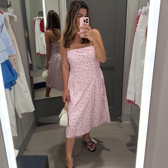 user image by @glamgirlnatalie, Women's Ruched Poplin Midi Tube Dress - Wild Fable™