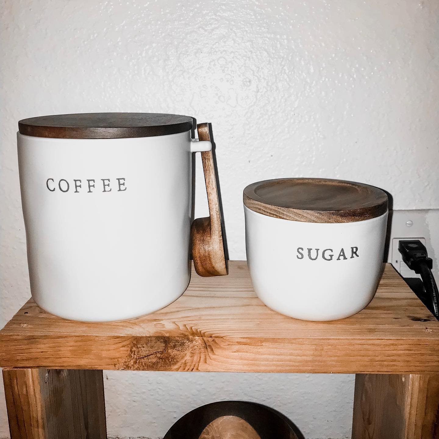 user image by @sami_shinn, 37oz Stoneware Coffee Canister with Wood Lid &#38; Scoop Cream/Brown - Hearth &#38; Hand&#8482; with Magnolia