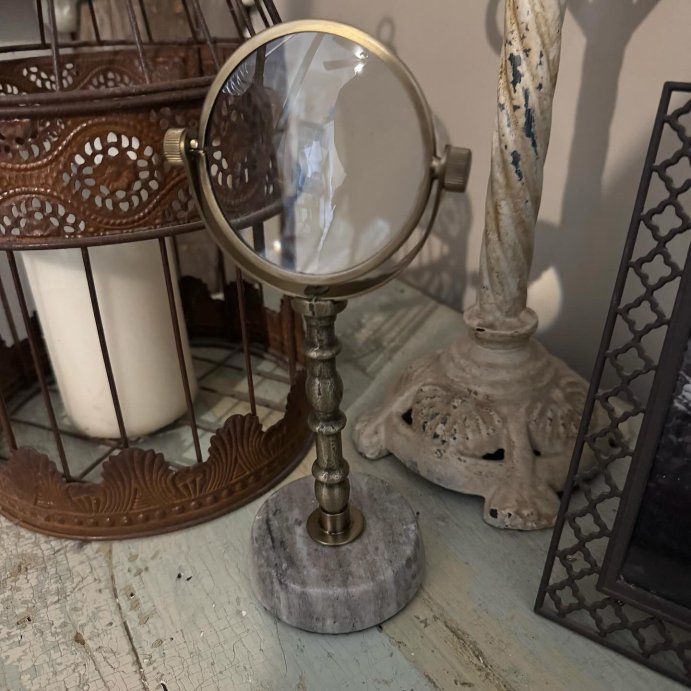 user image by @sadiejcunningham, 8&#34; Decorative Brass and Marble Magnifying Glass - Hearth &#38; Hand&#8482; with Magnolia