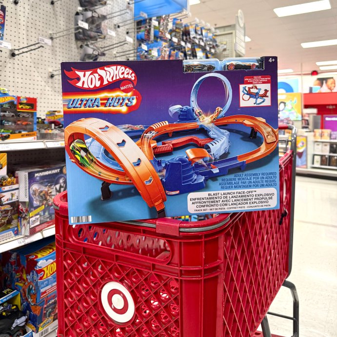 user image by targetkiddos, Hot Wheels Ultra Hots Blast Launch Face-Off Track Set with 2 1:64 Scale Toy Cars