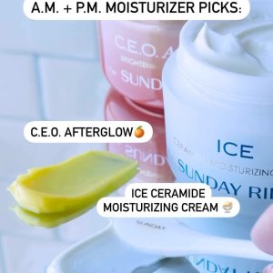 @spacenk’s instagram video of Sunday Riley CEO Afterglow Brightening Vitamin C Cream,Sunday Riley ICE Ceramide Moisturizing Cream