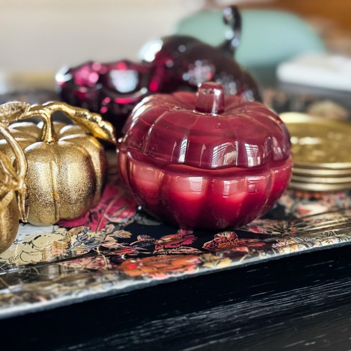 user image by @wreathgarciahaus, Lidded Glass Pumpkin Jar Candle - Threshold™