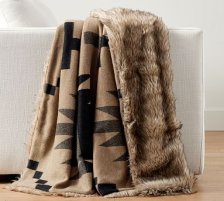 Shop Pendleton Spider Rock Faux Fur Back Throw, Neutral Multi, 60" x 80" and more