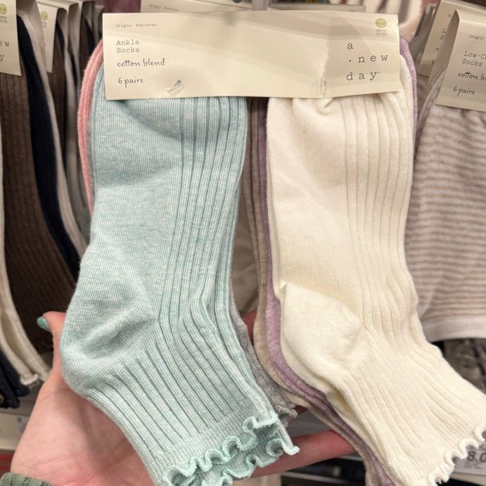 user image by @lleslie1, Women's Lettuce Edge 6pk Ankle Socks - A New Day™ 4-10
