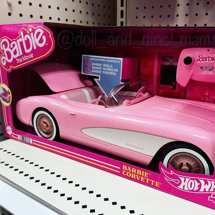 user image by @doll_and_dino_mama, Hot Wheels RC Barbie Corvette Remote Control Car from Barbie: The Movie
