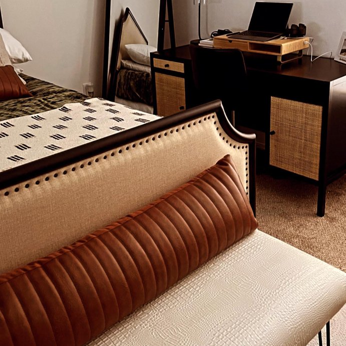 user image by @simply.cadence, Lumbar Faux Leather Channel Stitch Decorative Throw Pillow - Threshold™