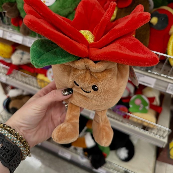 user image by @fabfindswithfallon, 7&#39;&#39; Pointsettia Flower Pot Plush - Gigglescape&#8482;