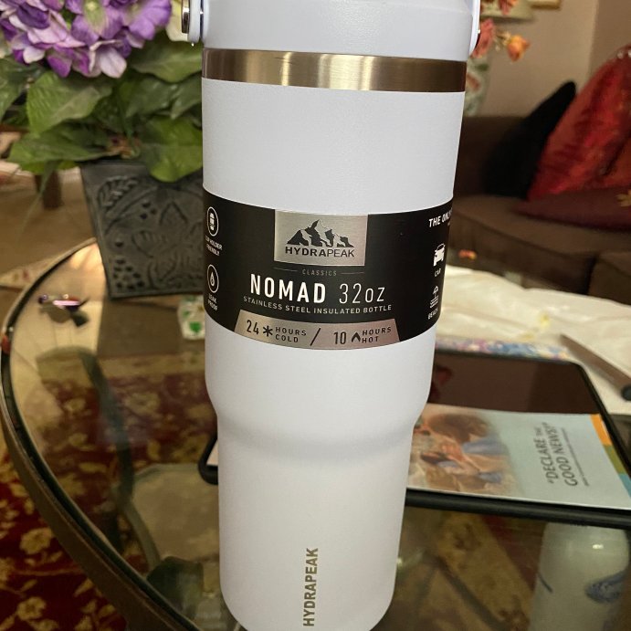 user image by HYDRAPEAK, Hydrapeak Nomad 32 Oz Stainless Steel Double Vacuum Insulated Tumbler With Carrying Handle And Leakproof Sip Lid