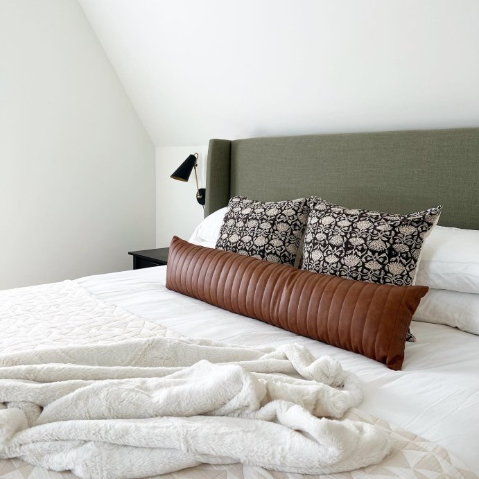 user image by @negativespace, Lumbar Faux Leather Channel Stitch Decorative Throw Pillow - Threshold™