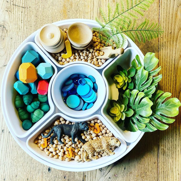 user image by @squirrelhollowschool, 6pc Melamine 5-Section Serving Platter White - Threshold&#8482;: Divided Tray, Veggie &#38; Serving Dish, Dishwasher Safe