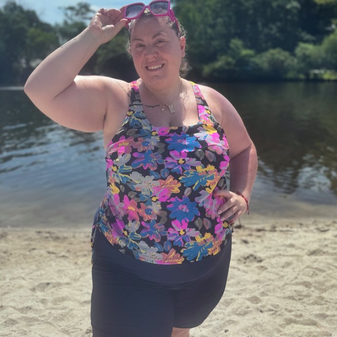 user image by @thephatteacher, Calypsa Women's Maya Tankini Swim Top With Built-in Bra