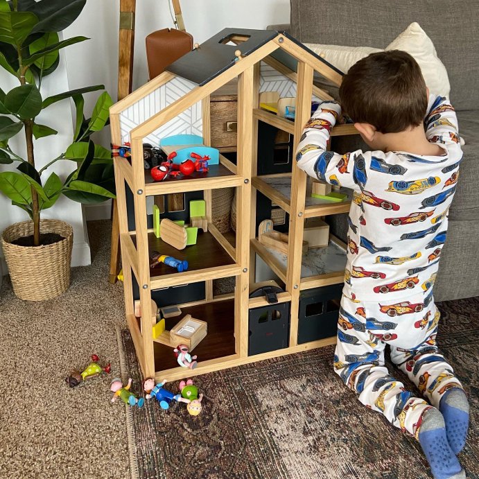 user image by @shawnamariedesigns, Melissa &#38; Doug Hi-Rise Wooden Dollhouse with Furniture, Garage and Working Elevator