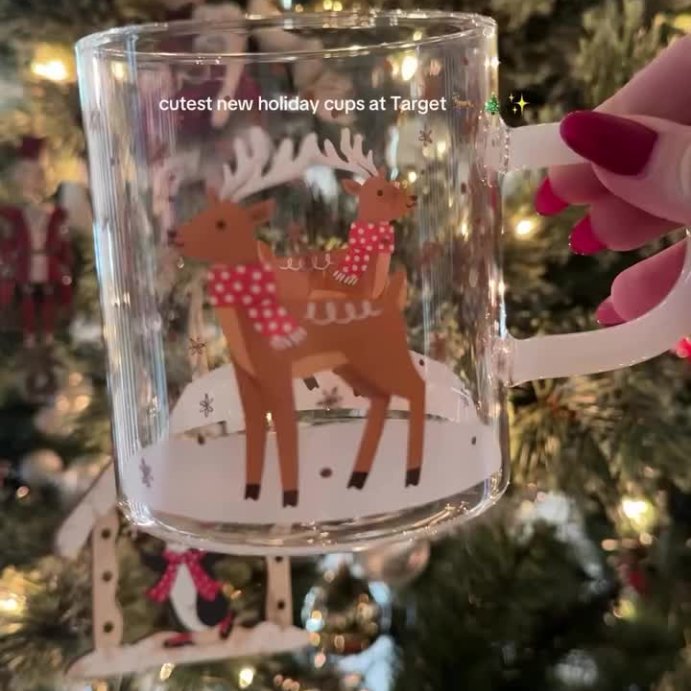 user image by @quinlannoelle_13, 15.2 fl oz Christmas Glass Mug - Wondershop™