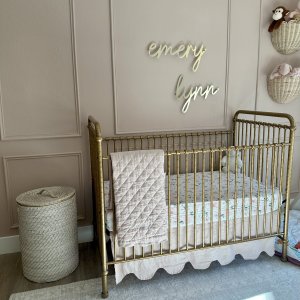 Scalloped European Linen Crib Skirt
