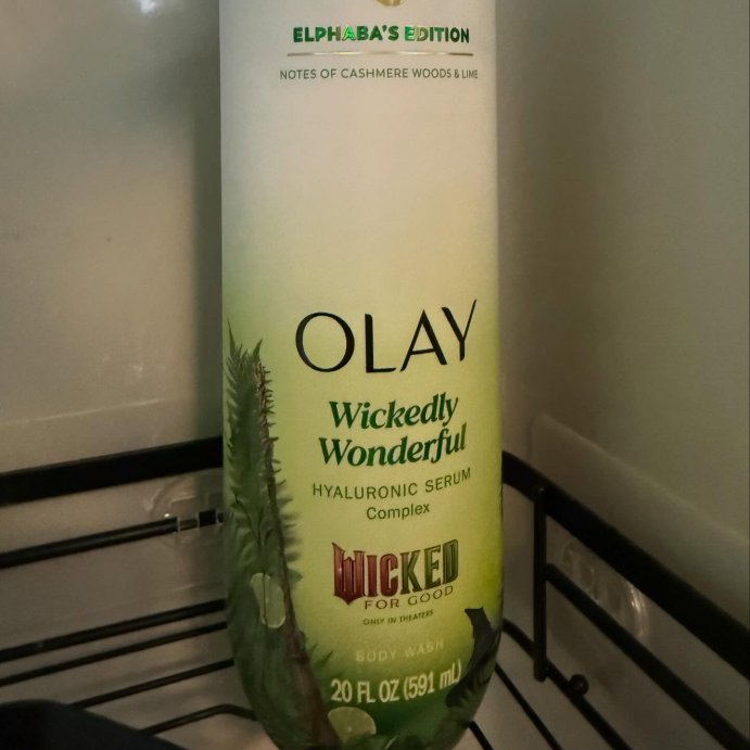 user image by @mikaelaraves, Olay Limited Edition Elphaba&#39;s Serum Wicked Hydrating &#38; Renewing Body Wash - Cashmere Woods &#38; Lime Scent- 20 fl oz