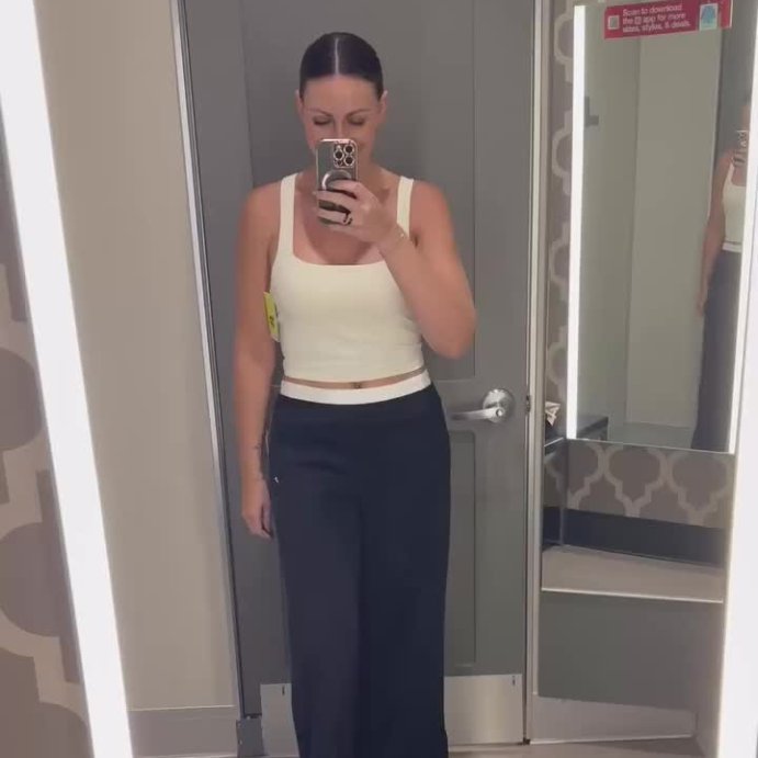 user image by @leahz_likes, Women's Everyday Soft Light Support Ribbed Square Neck Cropped Sports Bra - All In Motion™