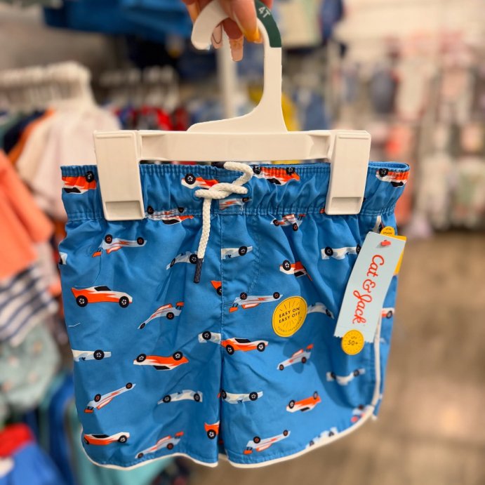 user image by @thathappytargetchick, Toddler Boys' Race Car Swim Shorts - Cat & Jack™ Dark Blue