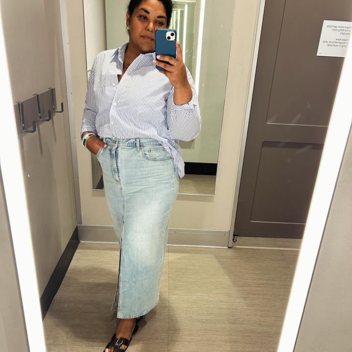 user image by @sydnimariexo, Women's Denim Maxi Skirt - Universal Thread™