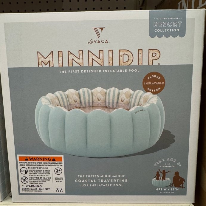 user image by @shopandtellmama, MINNIDIP Exclusive Resort Collection Minni Tufted Pool 35 gal Novelty Kiddie Pool - Chambray Blue Shell