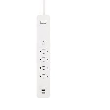 Shop Barre d'alimentation intelligente Wi-Fi NOMA iQ à 4 prises et 2 ports USB avec limiteur de surtension, cordon de 4 pi, 300 joules, compatible avec Alexa et l'assistant Google, blanc and more