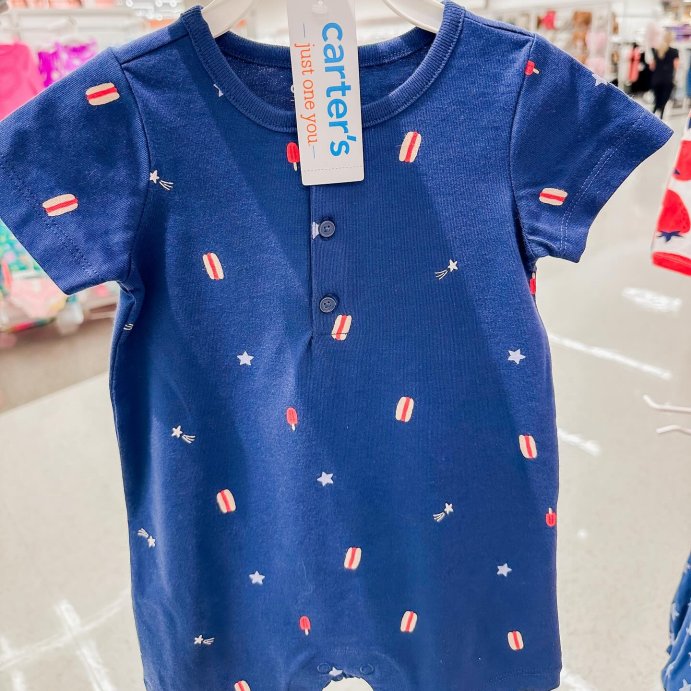 user image by @targetcartsncoffee, Carter's Just One You® Baby Boys' Hot Dogs Romper - Navy Blue
