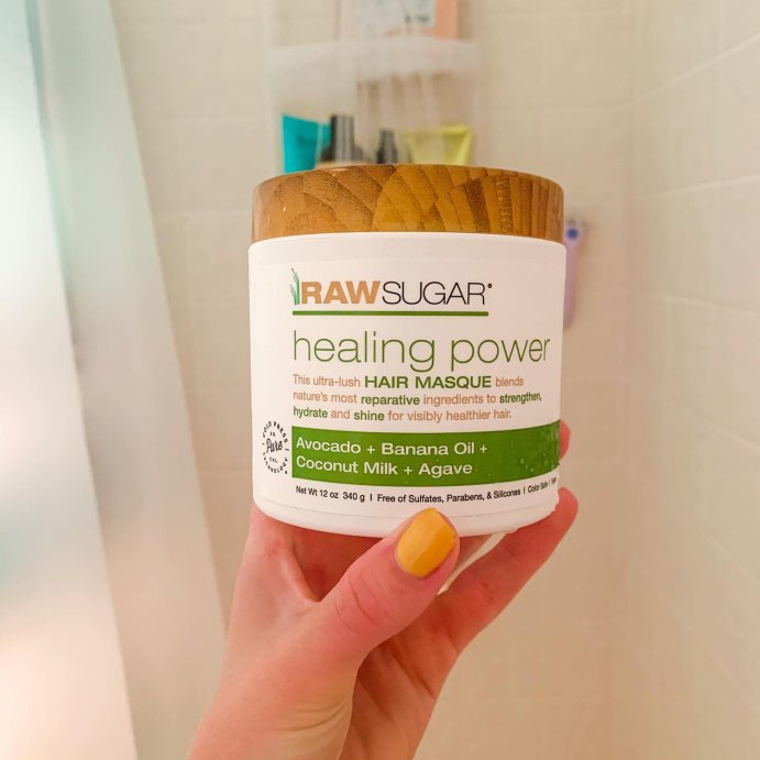 user image by @daisiesanddenimm, Raw Sugar Healing Power Hair Masque - Avocado Oil + Banana + Coconut Milk + Agave - 12oz