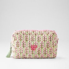Shop Block Print Travel Pouch, Large, Green-Pink and more