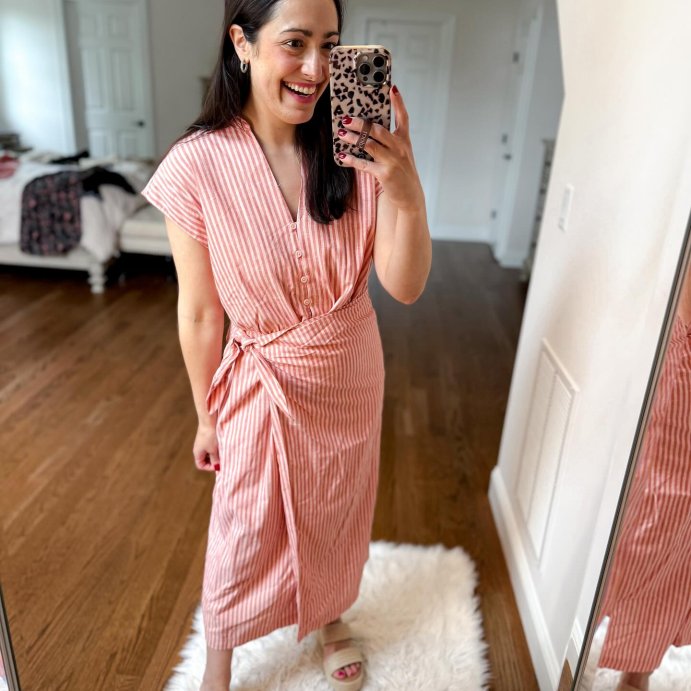 user image by @msnafashion, Women's Short Sleeve Wrap Waist Midi Shirtdress - Universal Thread™