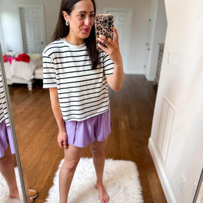user image by @msnafashion, Women's Crossover Waistband High Rise Woven Shorts - JoyLab™