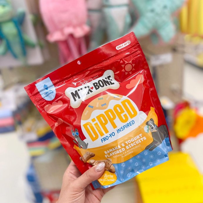 user image by @organized_chaos_co0rdinator, Milk-Bone Dipped Summer Dog Treat Biscuit with Banana &#38; Peanut Butter Flavor - 10oz