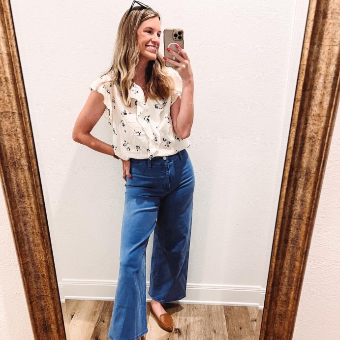 user image by @poshlauren, Women's High-Rise Sailor Wide Leg Ankle Jeans - Universal Thread™