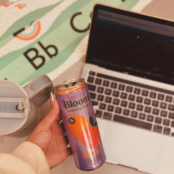 user image by @mariieveganinoshka, Bloom Peach Mango Energy Drink - 12 fl oz Can