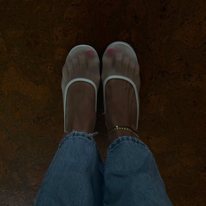 user image by @brittanyandjulia, Women's Mel Sheer Mesh Ballet Flats with Memory Foam Insole - A New Day™